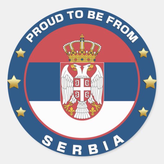 Groep om uit Servië te komen Ronde Sticker (Voorkant)