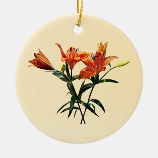 Groep Oranje Lilies Keramisch Ornament (Voorkant)