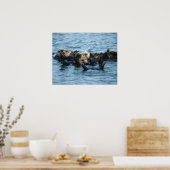Groep Otters van Zee Poster (Keuken)