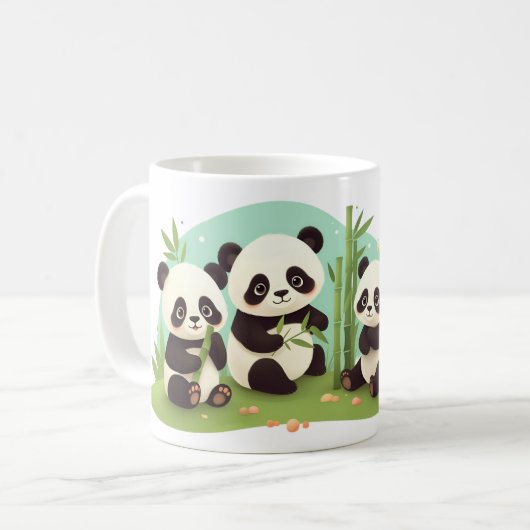 groep panda's koffiemok (Voorkant links)