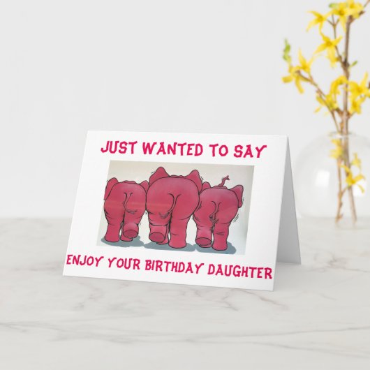 GROEP PINKELEPHANTS HEEFT BIRTHDAY DAUGHTER KAART (Gele Bloem)