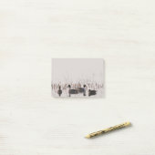 Groep Pintail Ducks Gather en Swims in een meer Post-it® Notes (Op bureau)