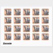 Groep Ringstaartmaki's Vierkante Sticker (Vel)