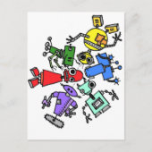 Groep robots 2 briefkaart (Voorkant)