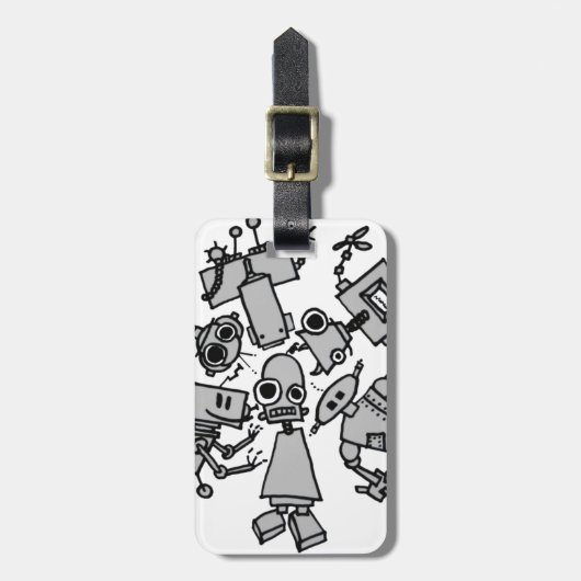 Groep robots bagagelabel (Voorkant verticaal)