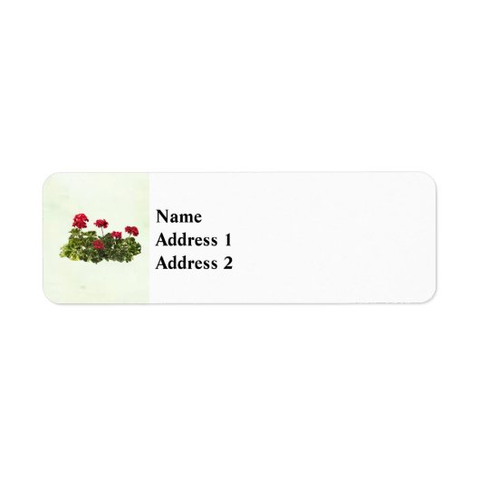 Groep Rode Geraniums Etiket (Voorkant)