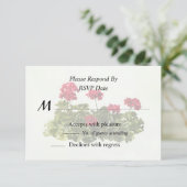 Groep Rode Geraniums RSVP Kaartje (Staand voorkant)