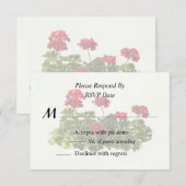 Groep Rode Geraniums RSVP Kaartje (Voorkant / Achterkant)