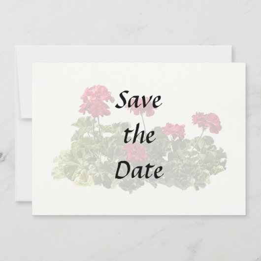 Groep Rode Geraniums Save The Date (Achterkant)