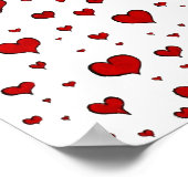 Groep rode harten canvas afdrukken poster (Hoek)