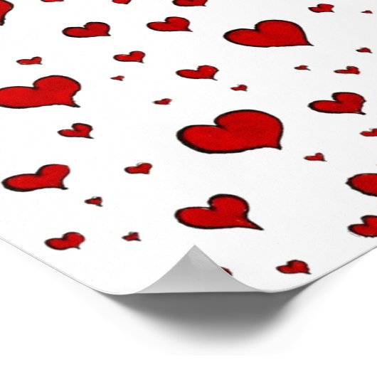 Groep rode harten canvas afdrukken poster (Hoek)