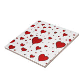 Groep Rode harten keramische Tegel Tegeltje (Zijkant)