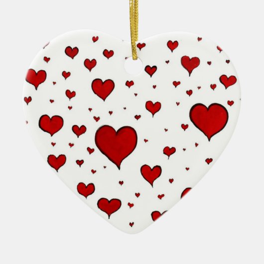 Groep Rode harten Ornament (Voorkant)
