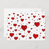 Groep Rode Hartjes Valentijnsdag Ansichtkaart Feestdagenkaart (Voorkant / Achterkant)