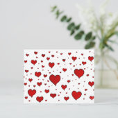 Groep Rode Hartjes Valentijnsdag kaart (Staand voorkant)
