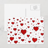 Groep Rode Hartjes Valentijnsdag kaart (Voorkant / Achterkant)