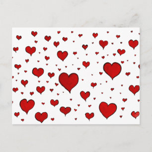 Groep Rode Hartjes Valentijnsdag kaart