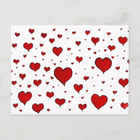 Groep Rode Hartjes Valentijnsdag kaart (Voorkant)