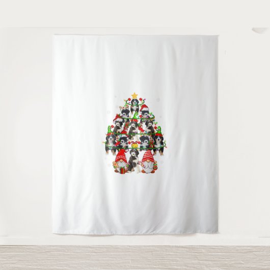 Groep Santa Reindeer Elf Bernedoles als kerstman Wandkleed (Voorkant)
