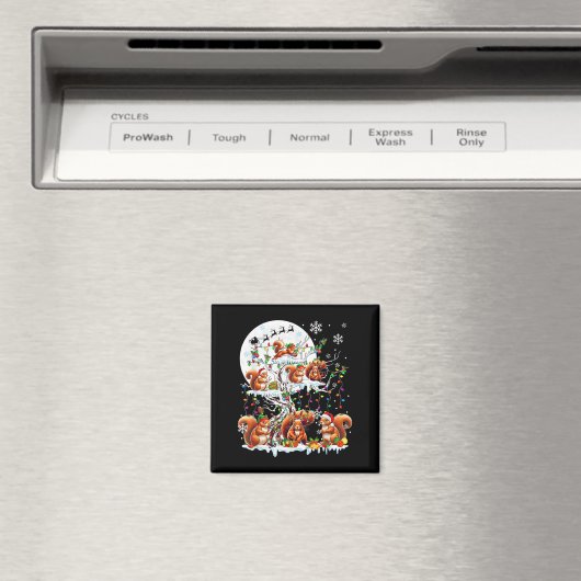 Groep Santa Rendier Elf Eekhoorns op kerstboom Magneet (Insitu (Vaatwasser))