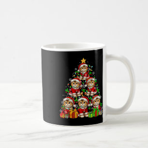 Groep Santa Scottish vouwt als kerstboom kleurrijk Koffiemok