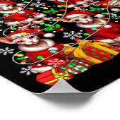 Groep Santa Sphynx katten als kerstboom kleurrijk  Poster (Hoek)