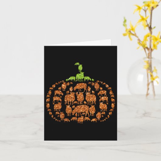 Groep Schapen Pompoen Schattigee Vorm Halloween Th Kaart (Gele Bloem)