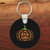 Groep Schapen Pompoen Schattigee Vorm Halloween Th Sleutelhanger (Voorkant)
