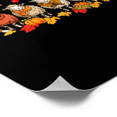 Groep schapen Thanksgiving herfstbladeren pompoene Poster (Hoek)