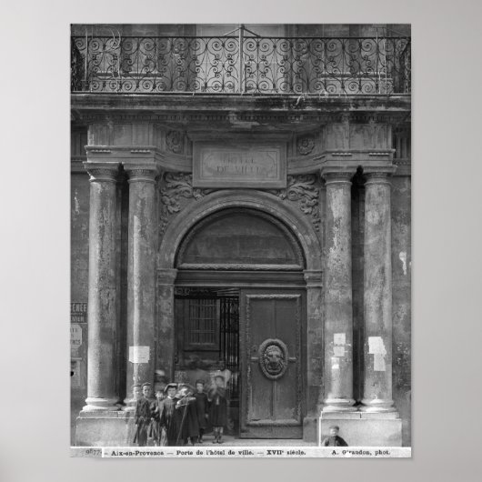 Groep schooljongens die het Hotel de Ville verlate Poster (Voorkant)