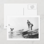 Groep Surfers in Honolulu, Hawaii Surfing Briefkaart (Voorkant / Achterkant)