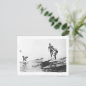 Groep Surfers in Honolulu, Hawaii Surfing Briefkaart (Staand voorkant)