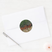 Groep Thoroughbred Foals Ronde Sticker (Envelop)
