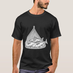 Groep tonijn op visnet t-shirt