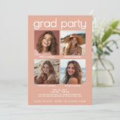 Groep van 4 Afstuderen Viering Joint Afstudeerder Kaart (Staand voorkant)