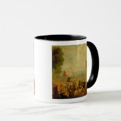 Groep van Actoren die op een Tightrope Mok (Voorkant rechts)