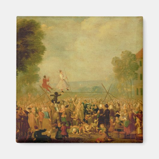 Groep van Actoren die op een Tightrope uitvoeren Magneet (Voorkant)