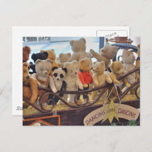 Groep van Antiek Teddy Bears Briefkaart (Voorkant / Achterkant)
