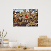 Groep van Antiek Teddy Bears Poster (Keuken)