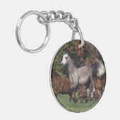 Groep van Arabische paarden Sleutelhanger (Voorkant Links)