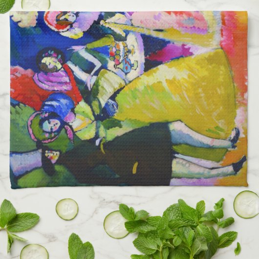 Groep van Crinolines door Wassily Kandinsky Theedoek (Gevouwen)