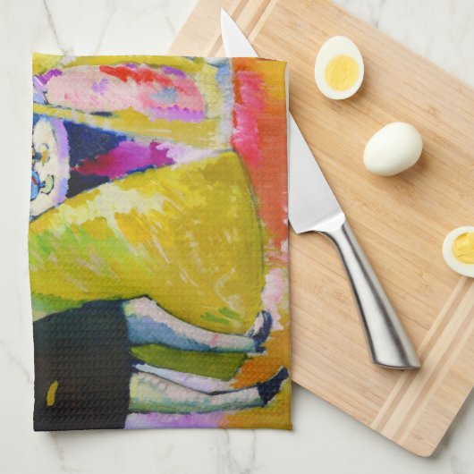 Groep van Crinolines door Wassily Kandinsky Theedoek (Quarter Fold)