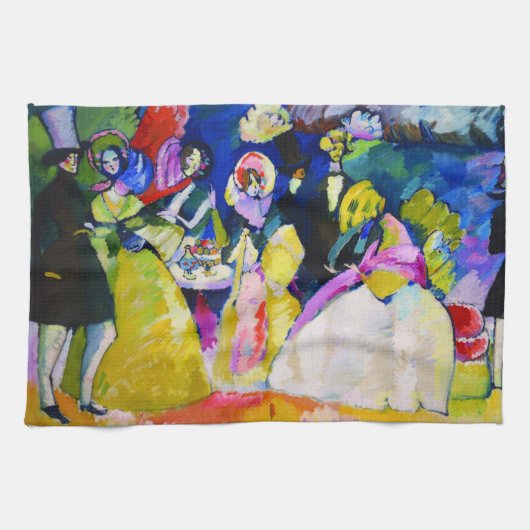 Groep van Crinolines door Wassily Kandinsky Theedoek (Horizontaal)