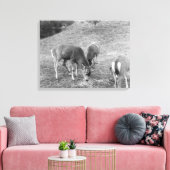 Groep van Deer bij de Foto van de Hete van Kwestie Canvas Afdruk (Insitu (Woonkamer))