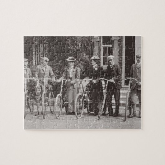 Groep van Edwardiaanse fietsers, begin jaren 1900 Legpuzzel (Horizontaal)