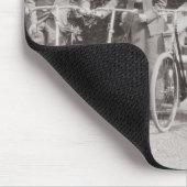 Groep van Edwardiaanse fietsers, begin jaren 1900  Muismat (Hoek)