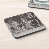 Groep van Edwardiaanse fietsers, begin jaren 1900 Onderzetter (Linkerzijde)