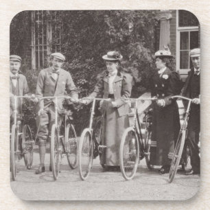 Groep van Edwardiaanse fietsers, begin jaren 1900  Onderzetter