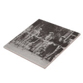 Groep van Edwardiaanse fietsers, begin jaren 1900 Tegeltje (Zijkant)