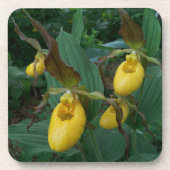 Groep van gouden damesbloemen bier onderzetter (Voorkant)